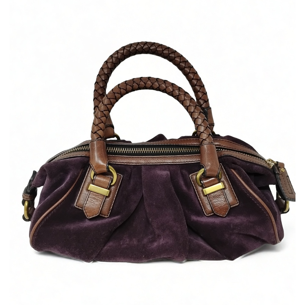 Vintage 90's Banana Republic Suede Leather Hobo Braided Handle 13" Handbag